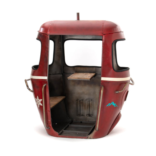 Télécabine grandeur nature en métal, déco hiver / jardin