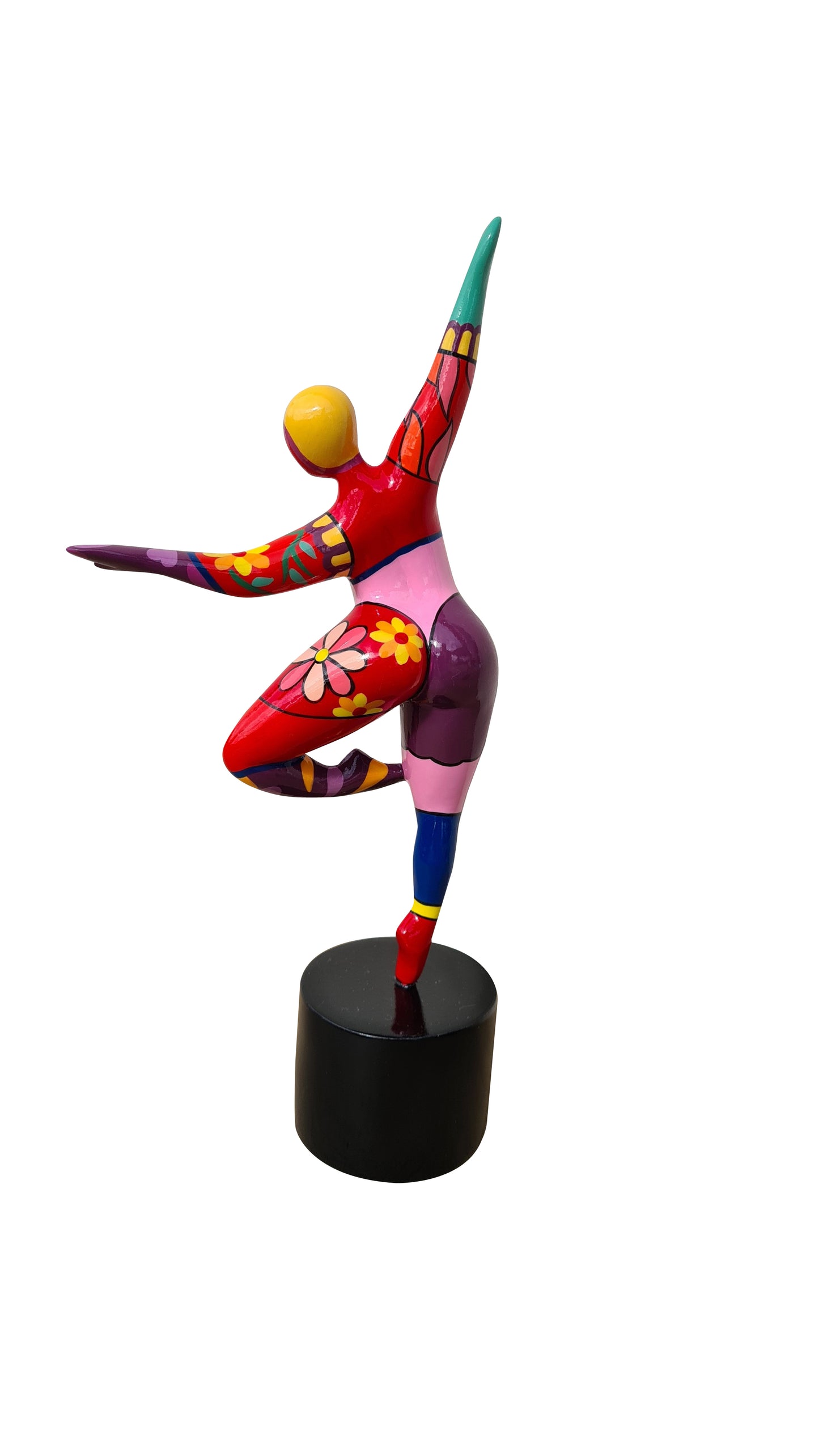 Statue of a woman style "Nana", multicolored resin. Height 11'4 inches (29 centimeters)