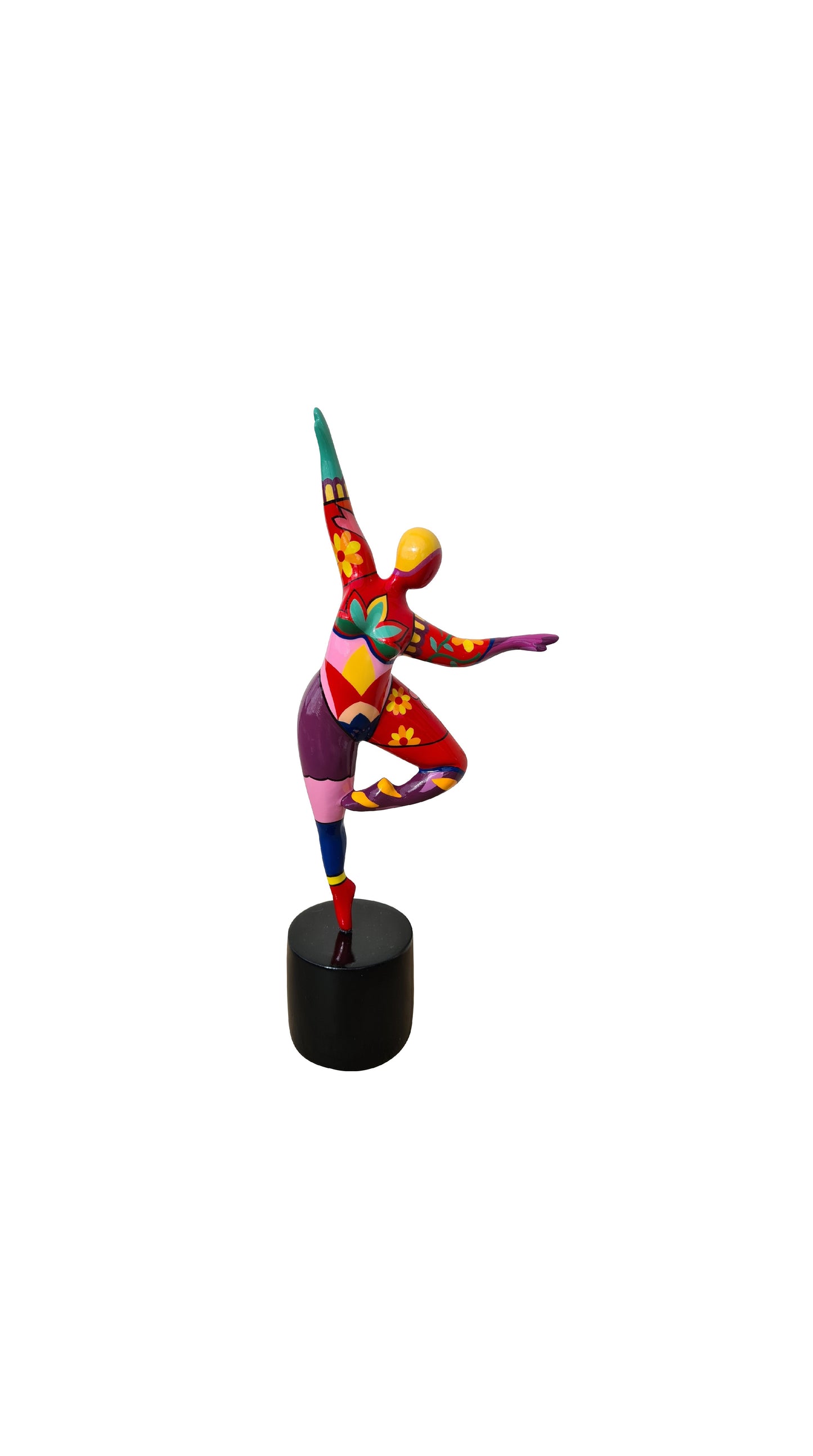 Statue of a woman style "Nana", multicolored resin. Height 11'4 inches (29 centimeters)