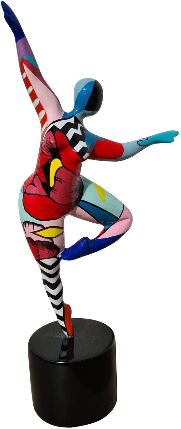 Statue of a woman style "Nana", multicolored resin. Height 11'4 inches (29 centimeters)