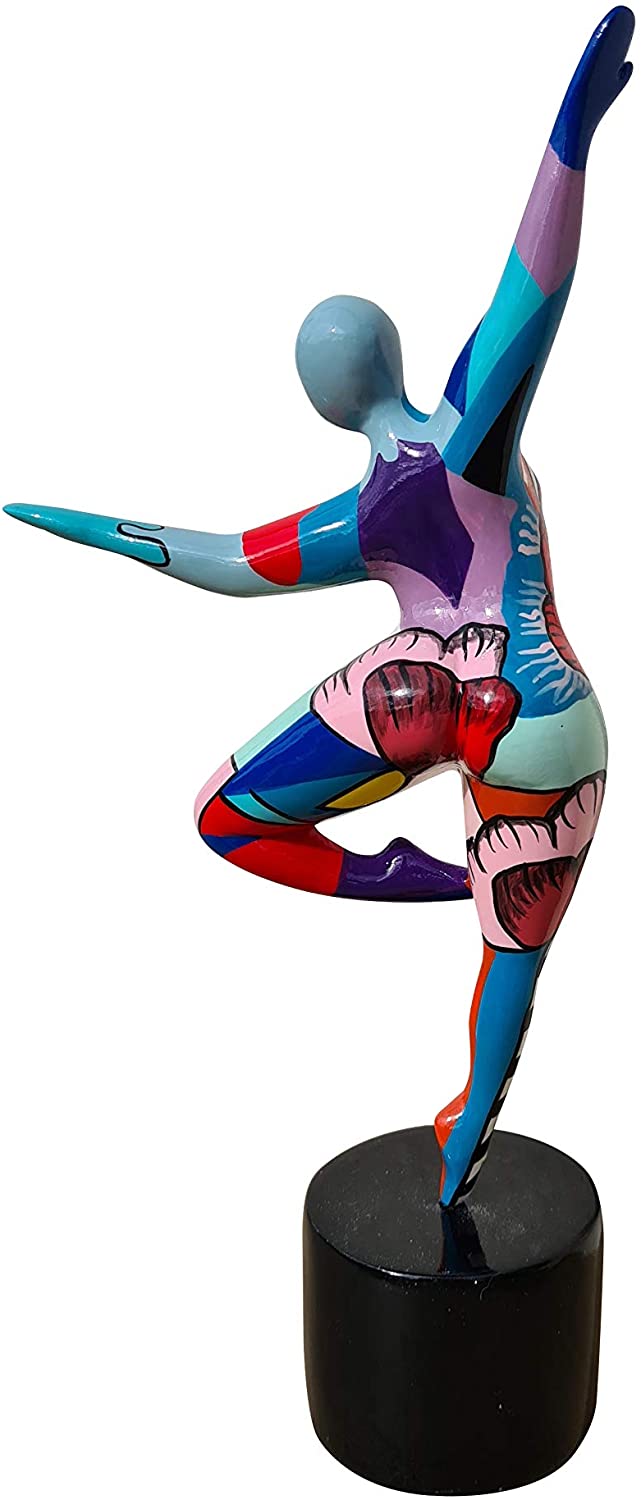 Statue of a woman style "Nana", multicolored resin. Height 11'4 inches (29 centimeters)