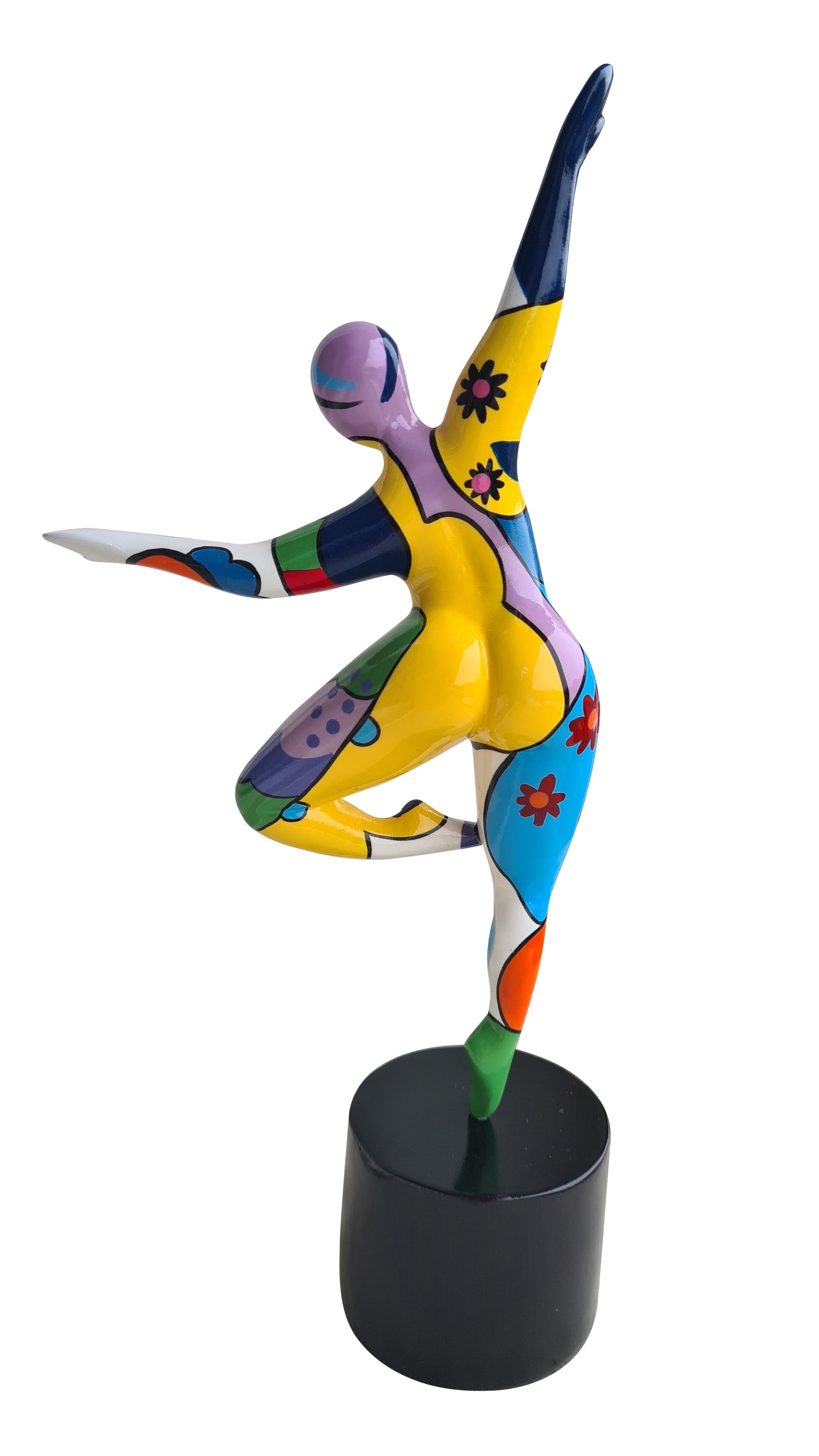 Statue of a woman style "Nana", multicolored resin. Height 11'4 inches (29 centimeters)