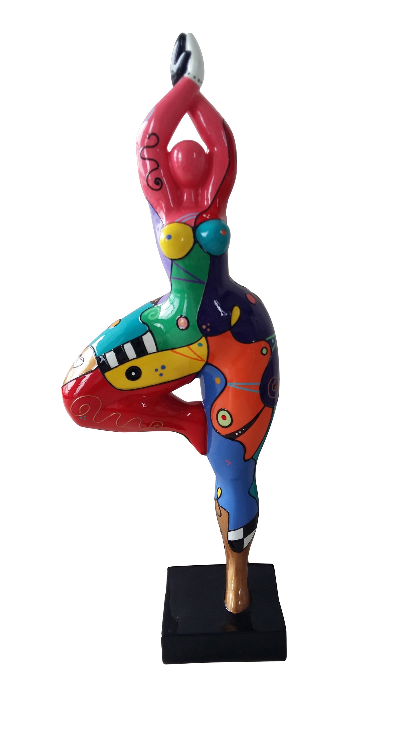 Statue Nanas Danseuses femme ronde "Nina" hauteur 52 centimètres. Résine multicolore