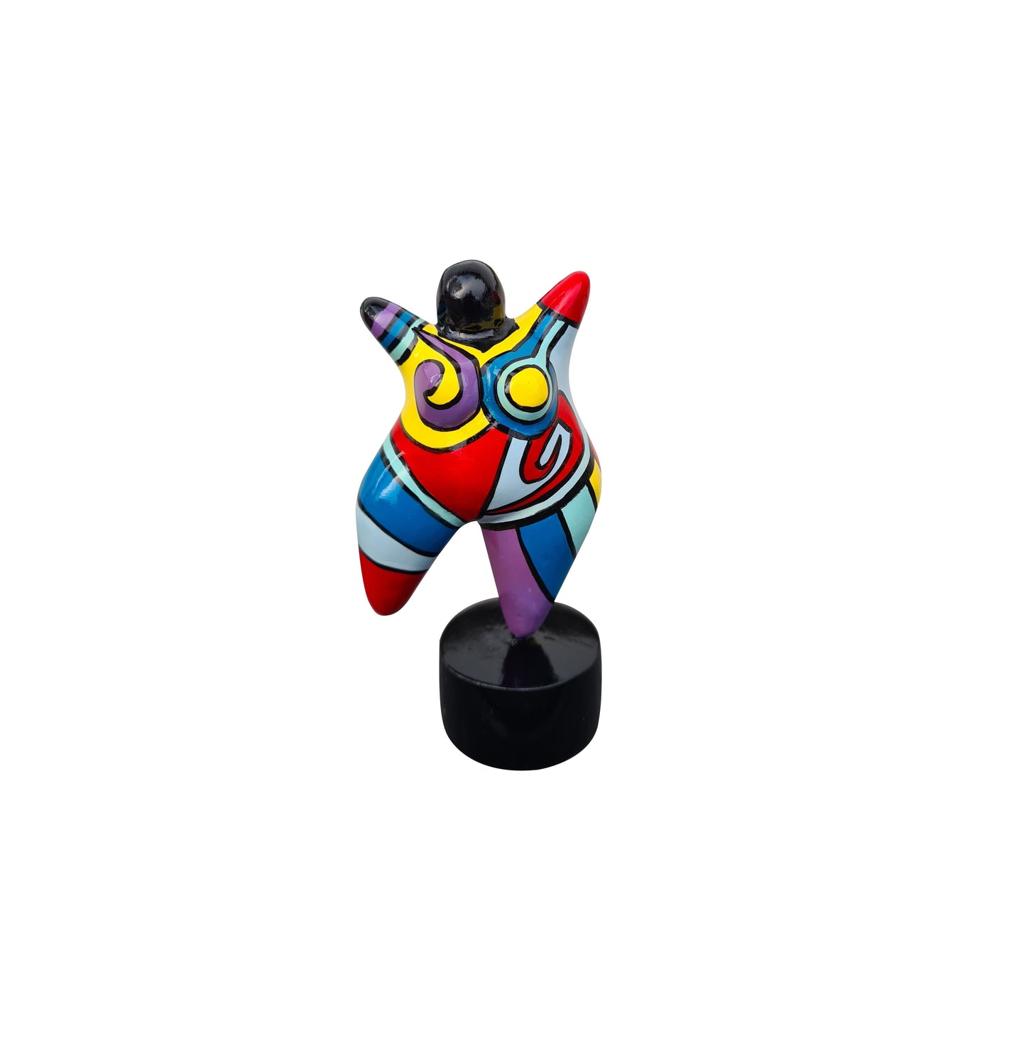 Statue of a woman style "Nana", multicolored resin. Height 4'7 inches (12 centimeters)