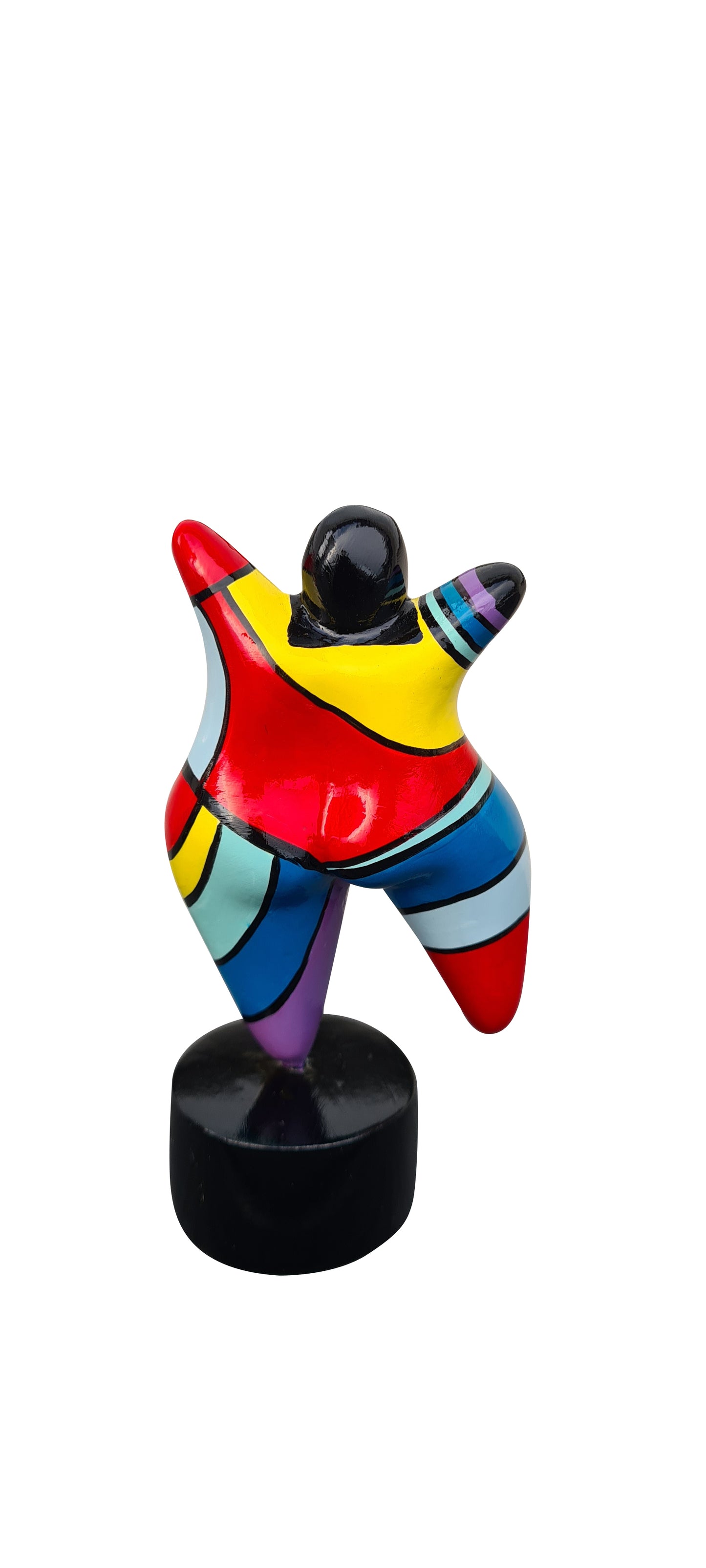 Statue of a woman style "Nana", multicolored resin. Height 4'7 inches (12 centimeters)