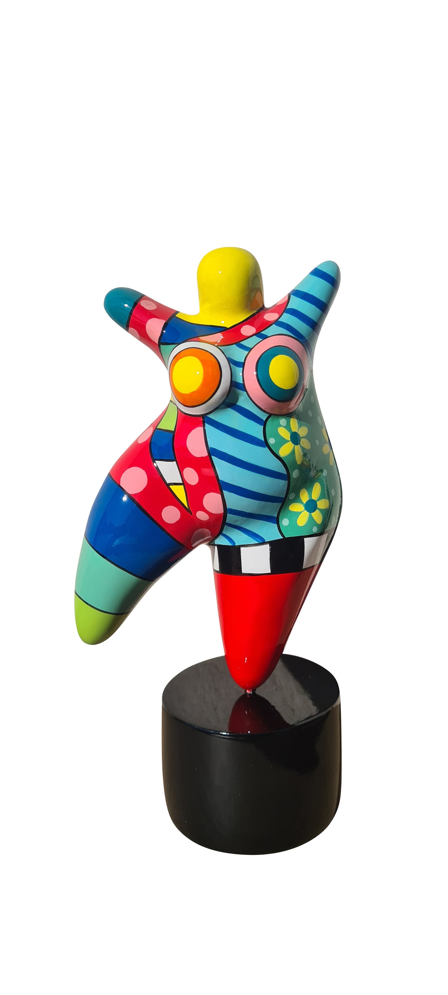 Statue of a woman style "Nana", multicolored resin. Height 6'7 inches (17 centimeters)