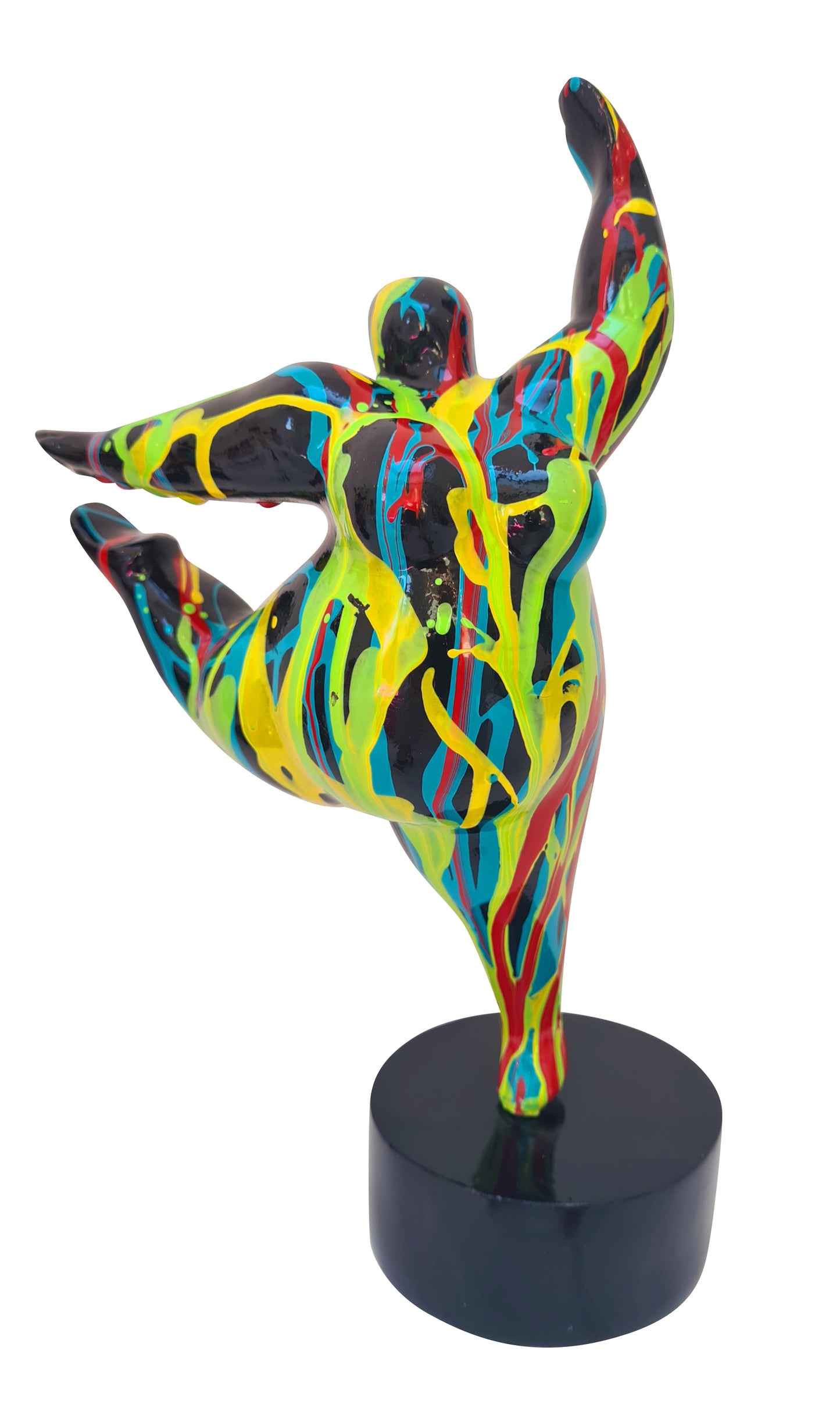 Statue of a woman style "Nana", multicolored resin. Height 11 inches (28 centimeters)