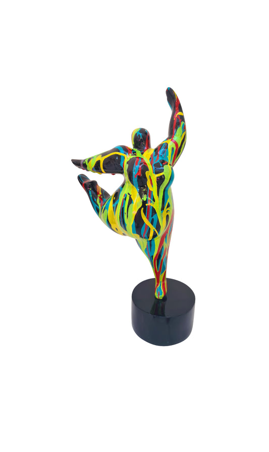 Statue of a woman style "Nana", multicolored resin. Height 11 inches (28 centimeters)