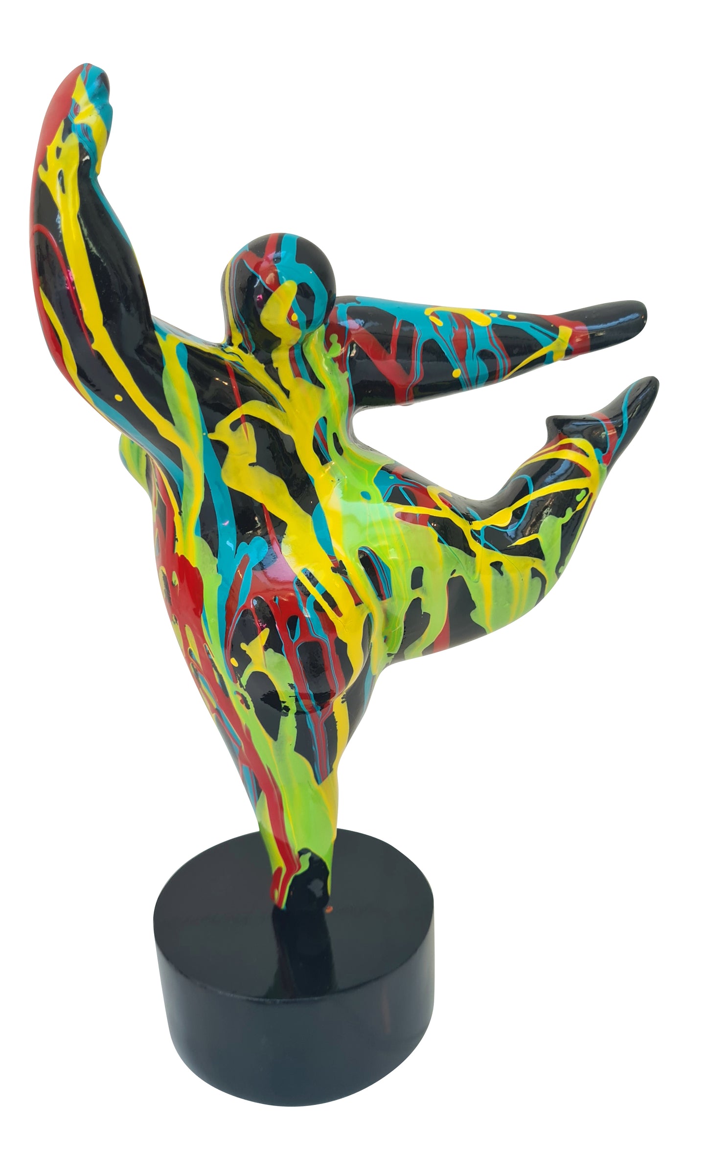 Statue of a woman style "Nana", multicolored resin. Height 11 inches (28 centimeters)