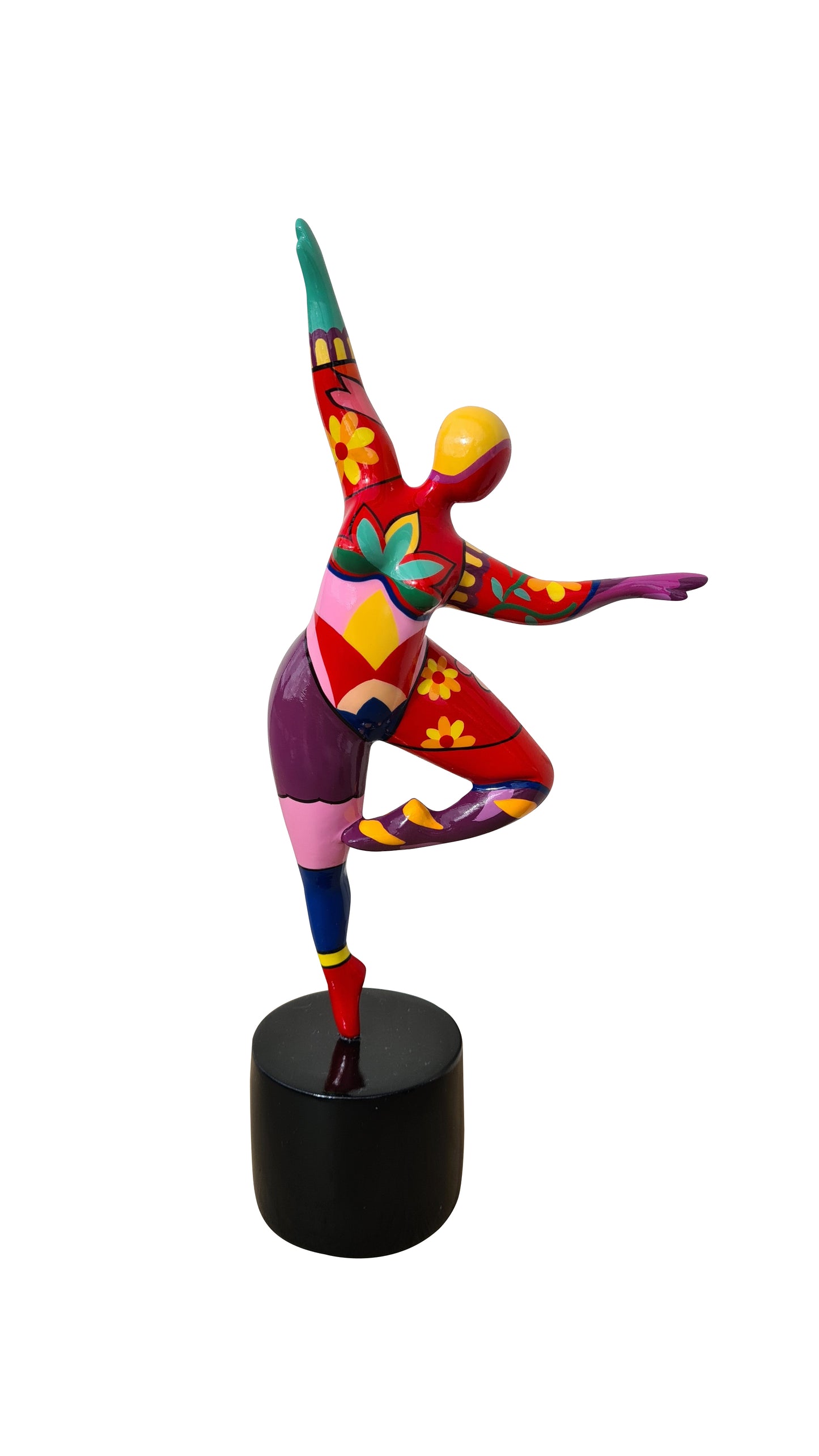 Statue of a woman style "Nana", multicolored resin. Height 11'4 inches (29 centimeters)