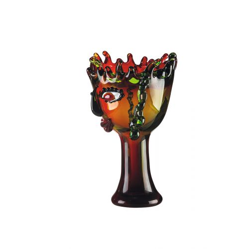 Vase en verre multicolore "Lily", hauteur 30 centimètres