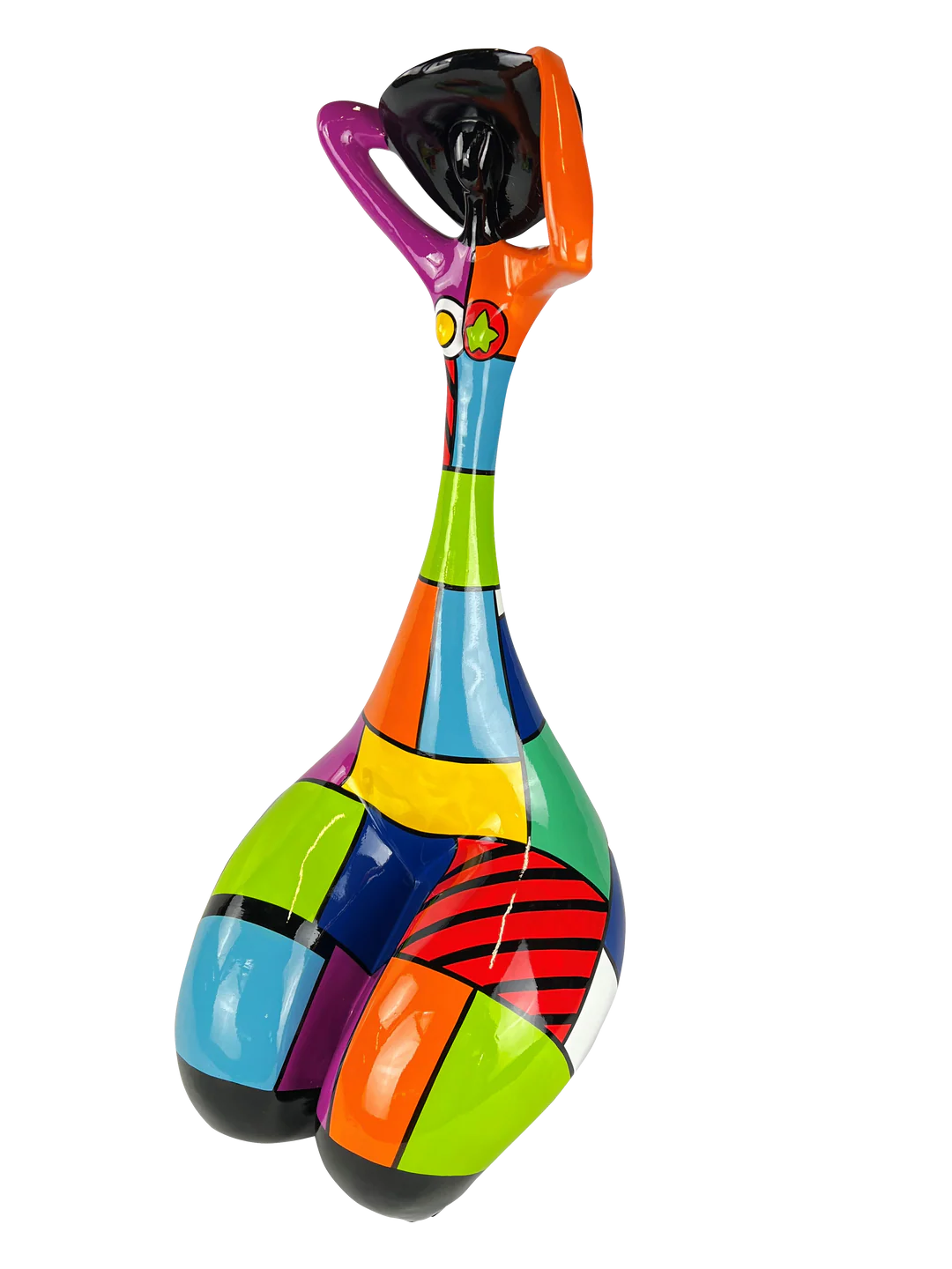 Large Nana woman statue, multicolored resin. Height 53 centimeters