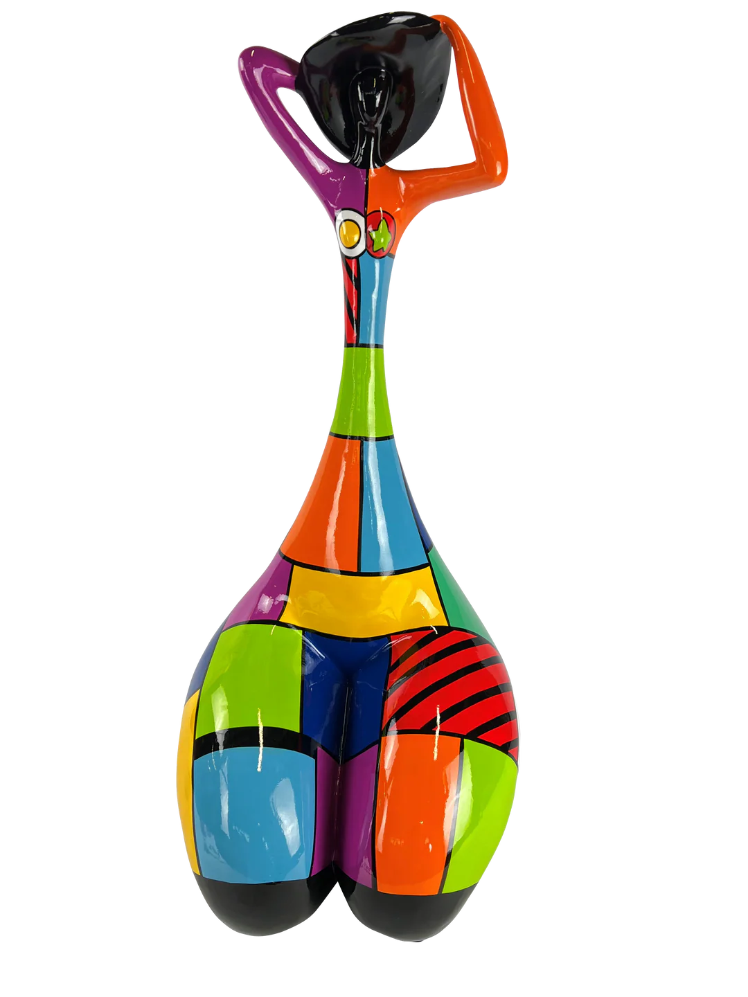 Large Nana woman statue, multicolored resin. Height 53 centimeters