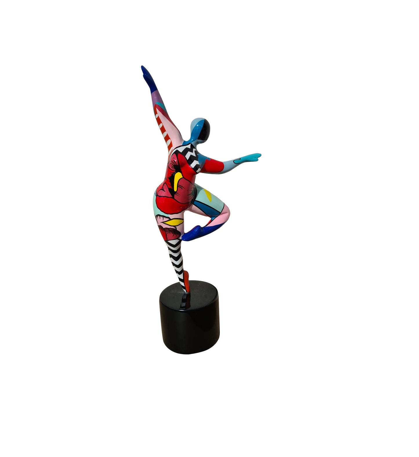 Statue of a woman style "Nana", multicolored resin. Height 11'4 inches (29 centimeters)
