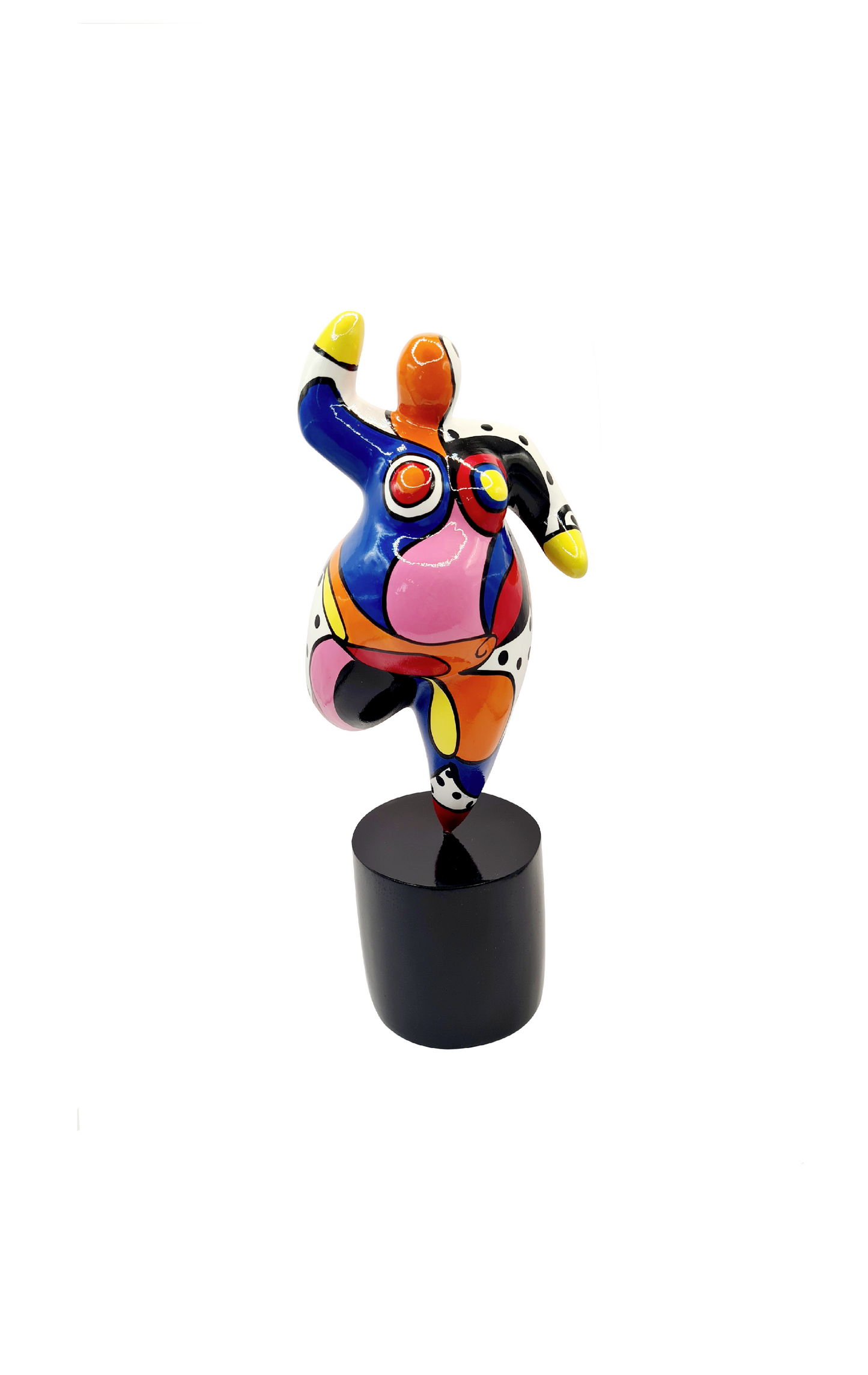 Statue de femme ronde "Nana Dolly" en résine multicolore. Hauteur 27 centimètres