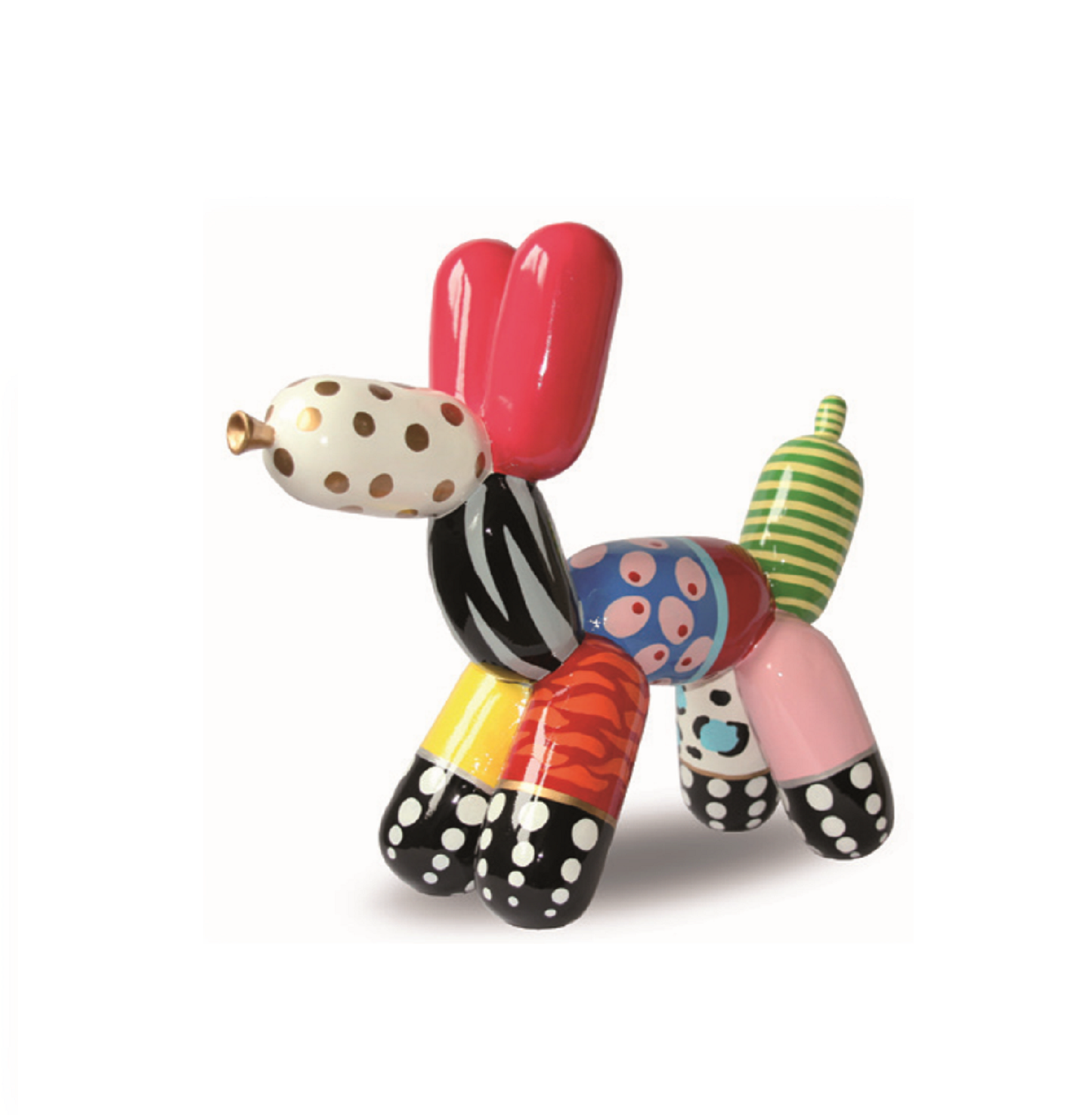 Balloon dog statue in resin, length 7 inches (18 centimeters)