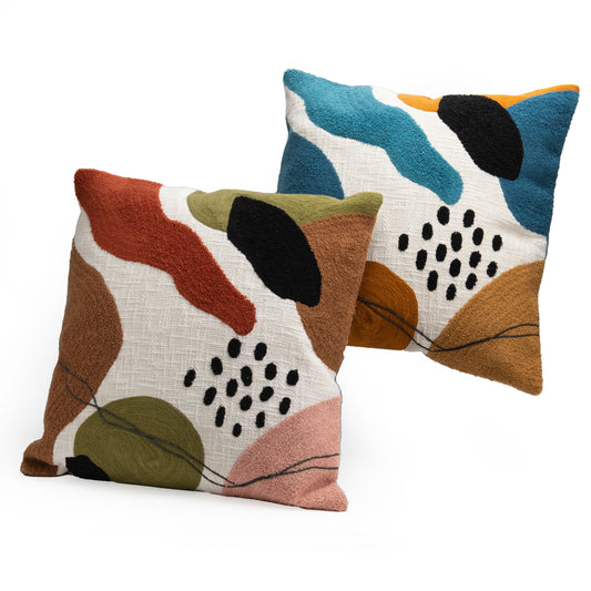 Warm colors cushion, height 50 / Width 50 centimeters, 100% cotton cover