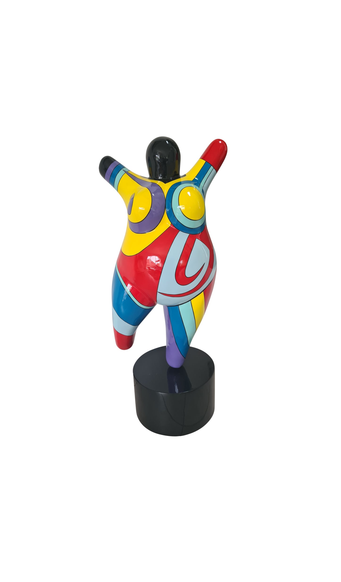 Statue of a woman style "Nana", multicolored resin. Height 60 centimeters