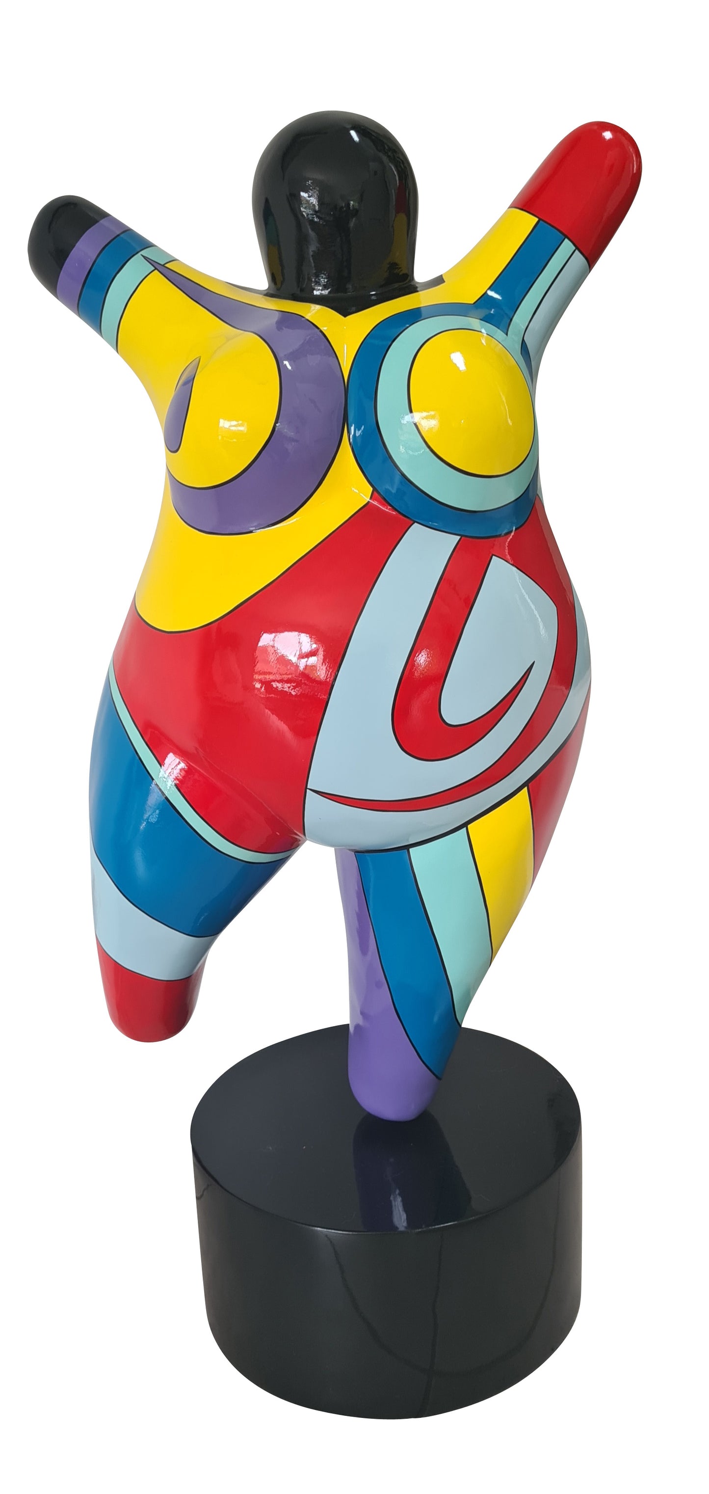 Statue of a woman style "Nana", multicolored resin. Height 60 centimeters