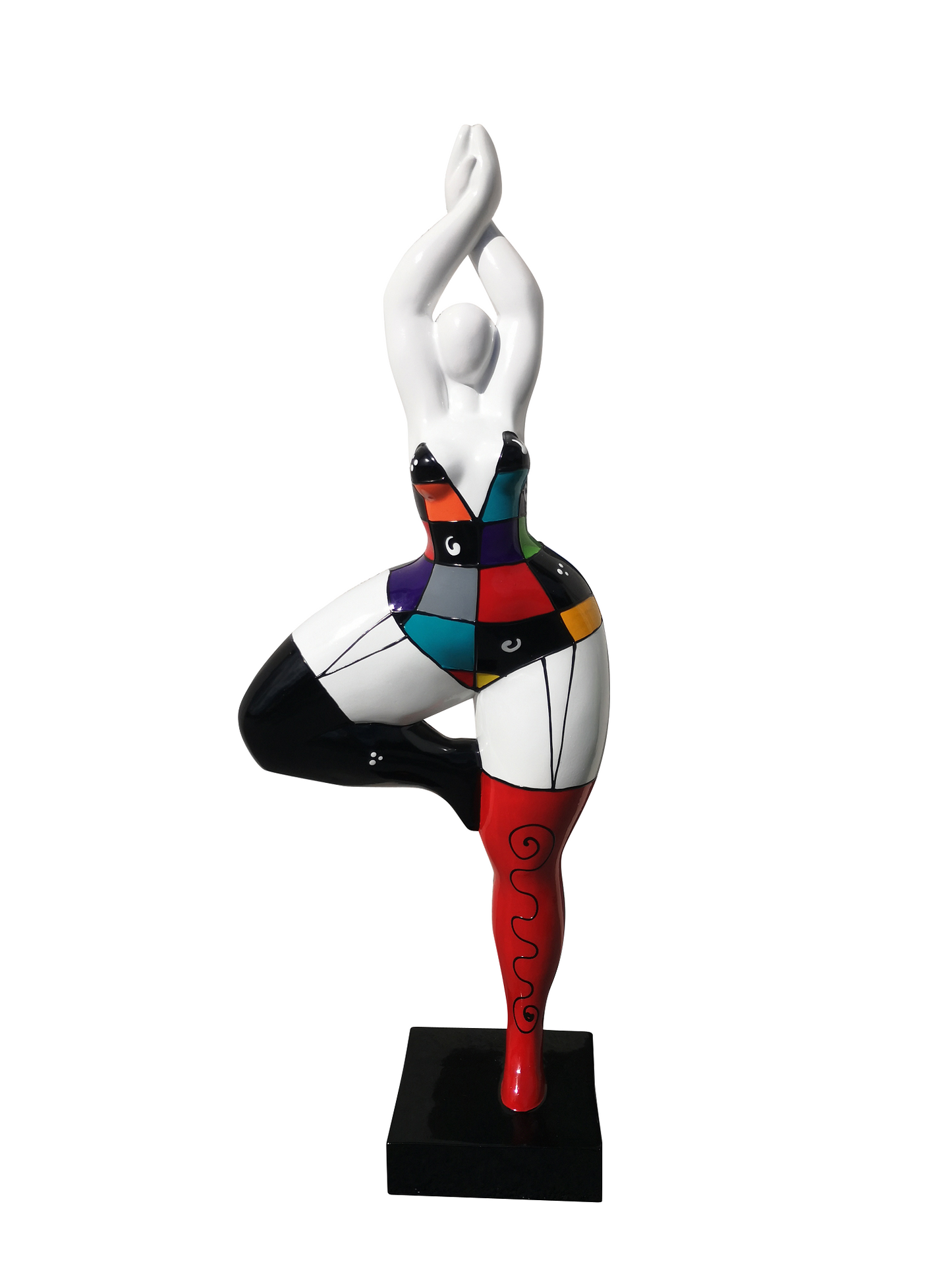 Statue Nanas Danseuses femme ronde "Mona" hauteur 52 centimètres. Résine à carreaux