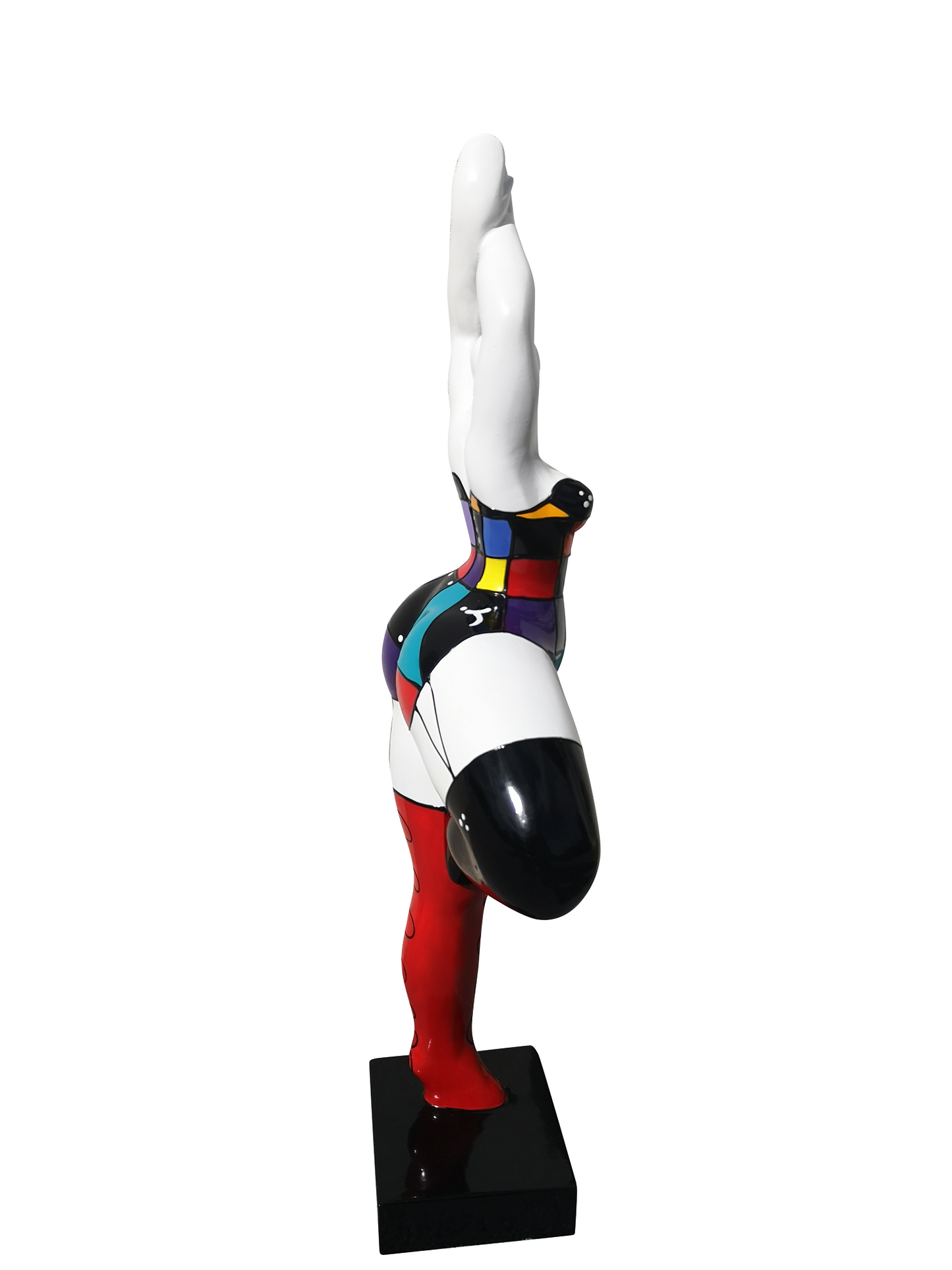 Statue Nanas Danseuses femme ronde "Mona" hauteur 52 centimètres. Résine à carreaux