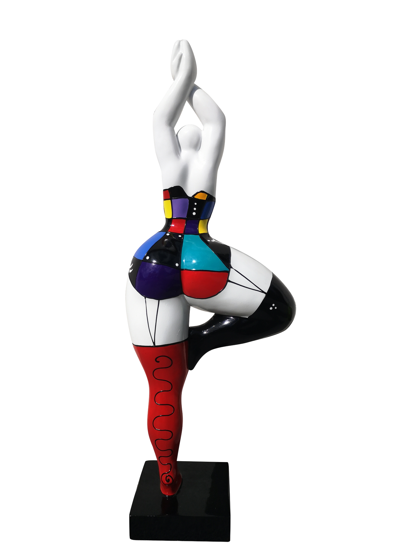 Statue Nanas Danseuses femme ronde "Mona" hauteur 52 centimètres. Résine à carreaux