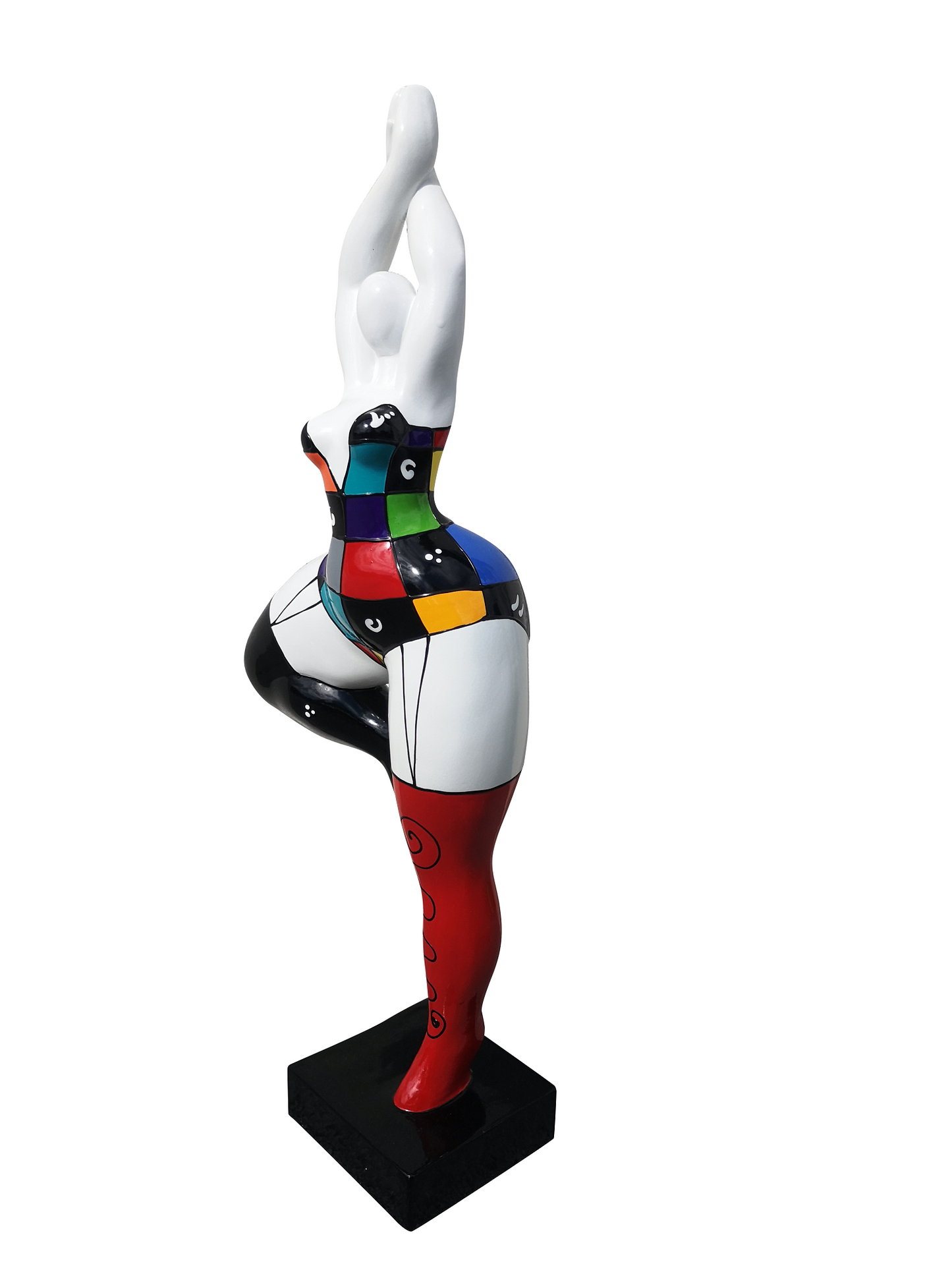 Statue Nanas Danseuses femme ronde "Mona" hauteur 52 centimètres. Résine à carreaux