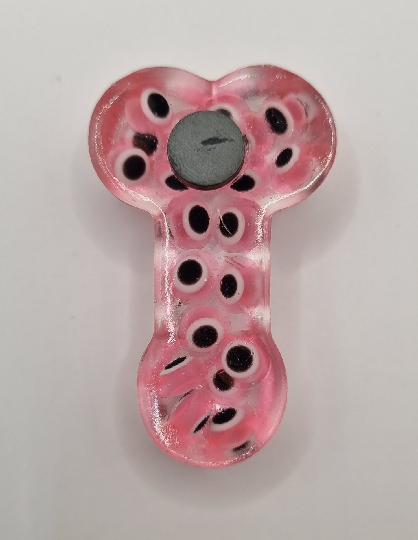 Magnet Zizi en résine avec yeux roses, déco humour, longueur 5 cm