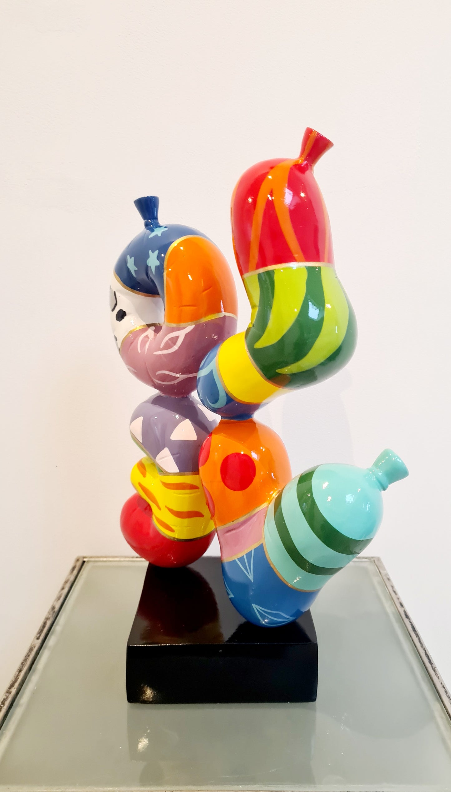 Love balloon sculpture in multicolored resin, height 14'1 inches (36 centimeters)