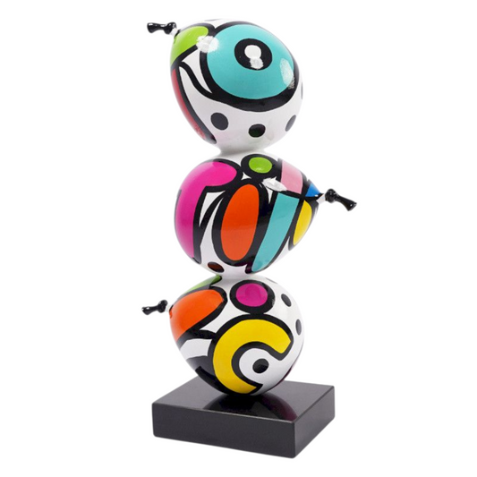 Totem sculpture "Ballons" height 49 centimeters, multicolored resin