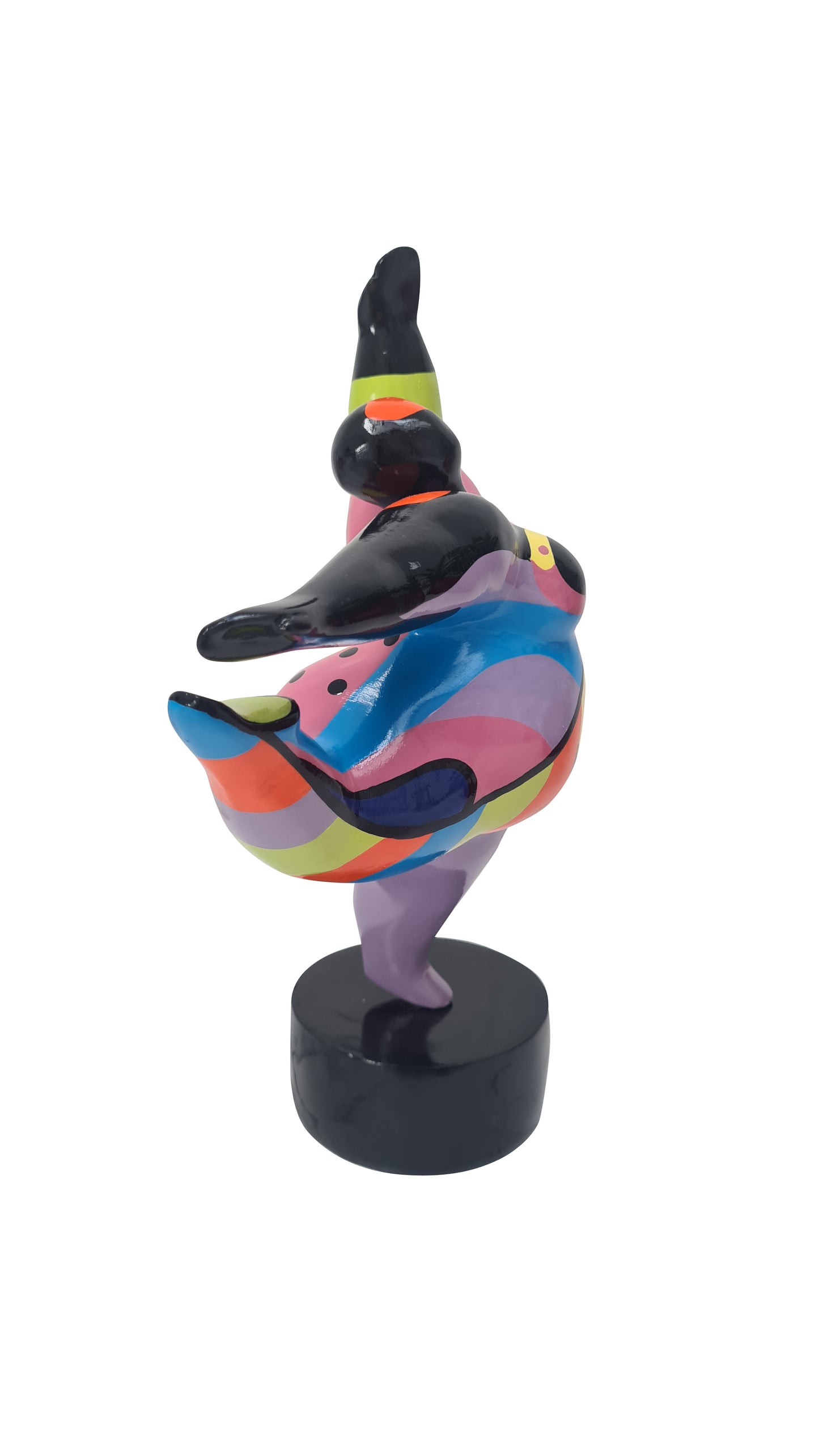 Statue of a woman style "Nana", multicolored resin. Height 11 inches (28 centimeters)