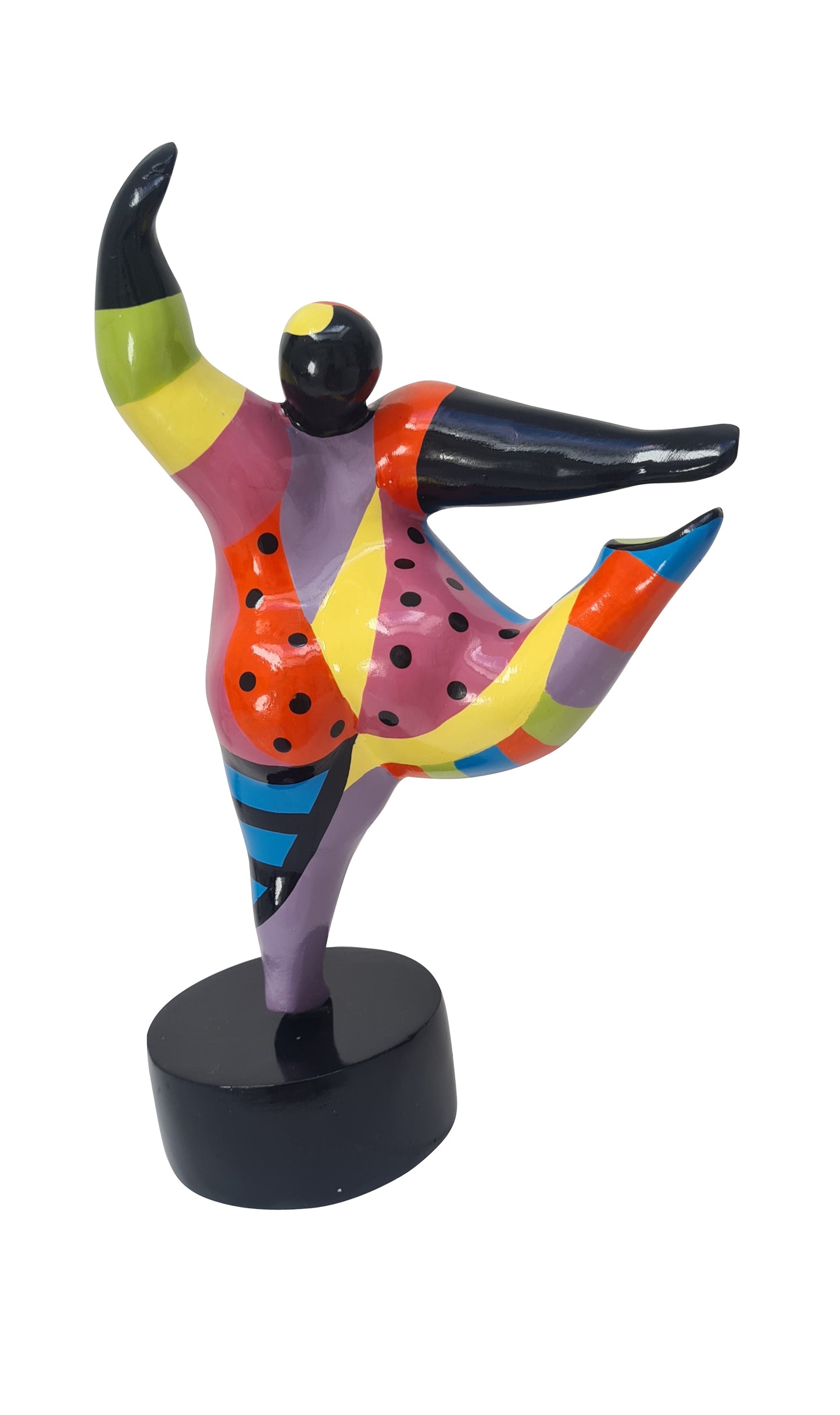 Statue of a woman style "Nana", multicolored resin. Height 11 inches (28 centimeters)