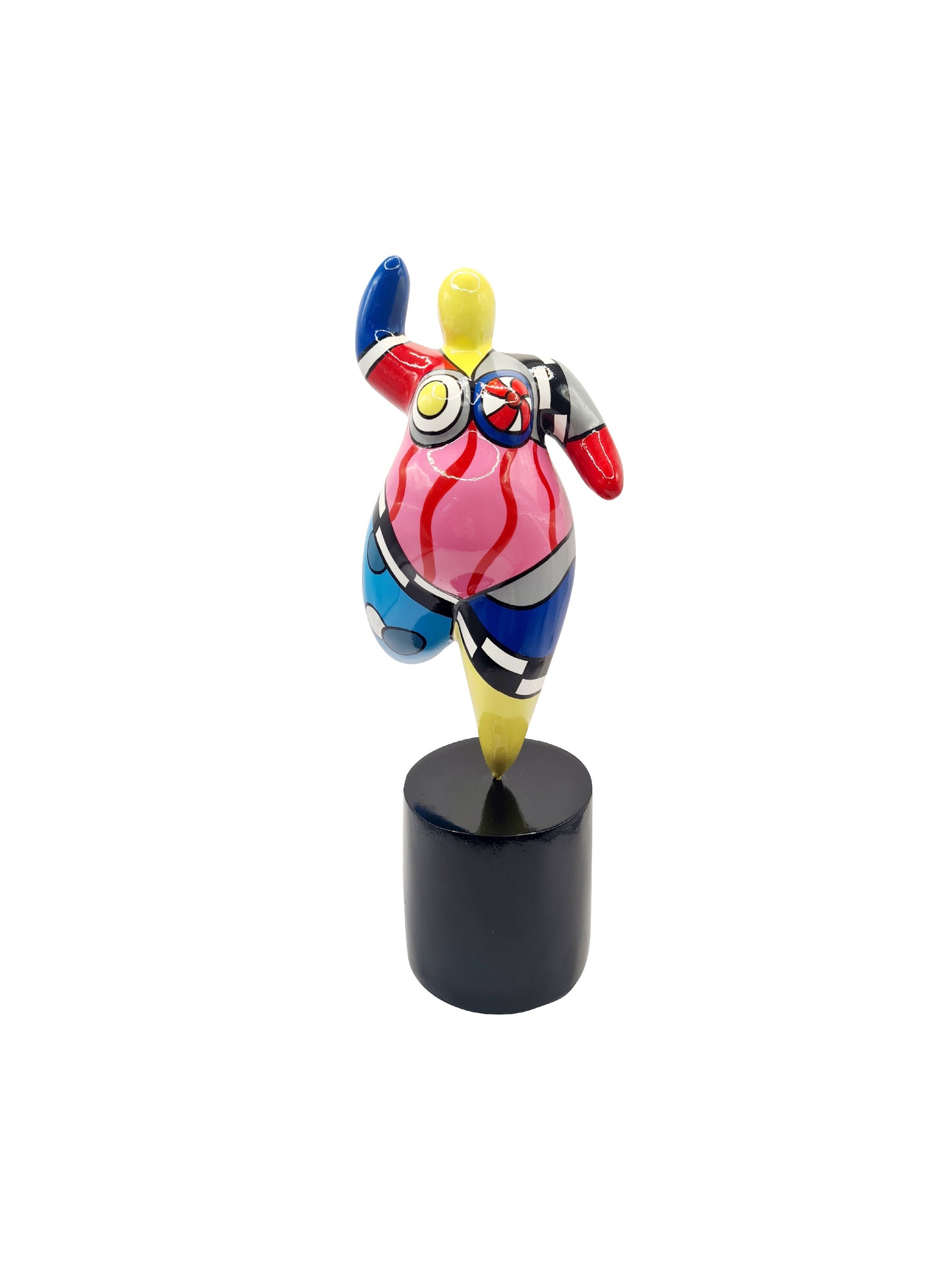 Statue of a woman style "Nana", multicolored resin. Height 7'8 inches (20 centimeters)