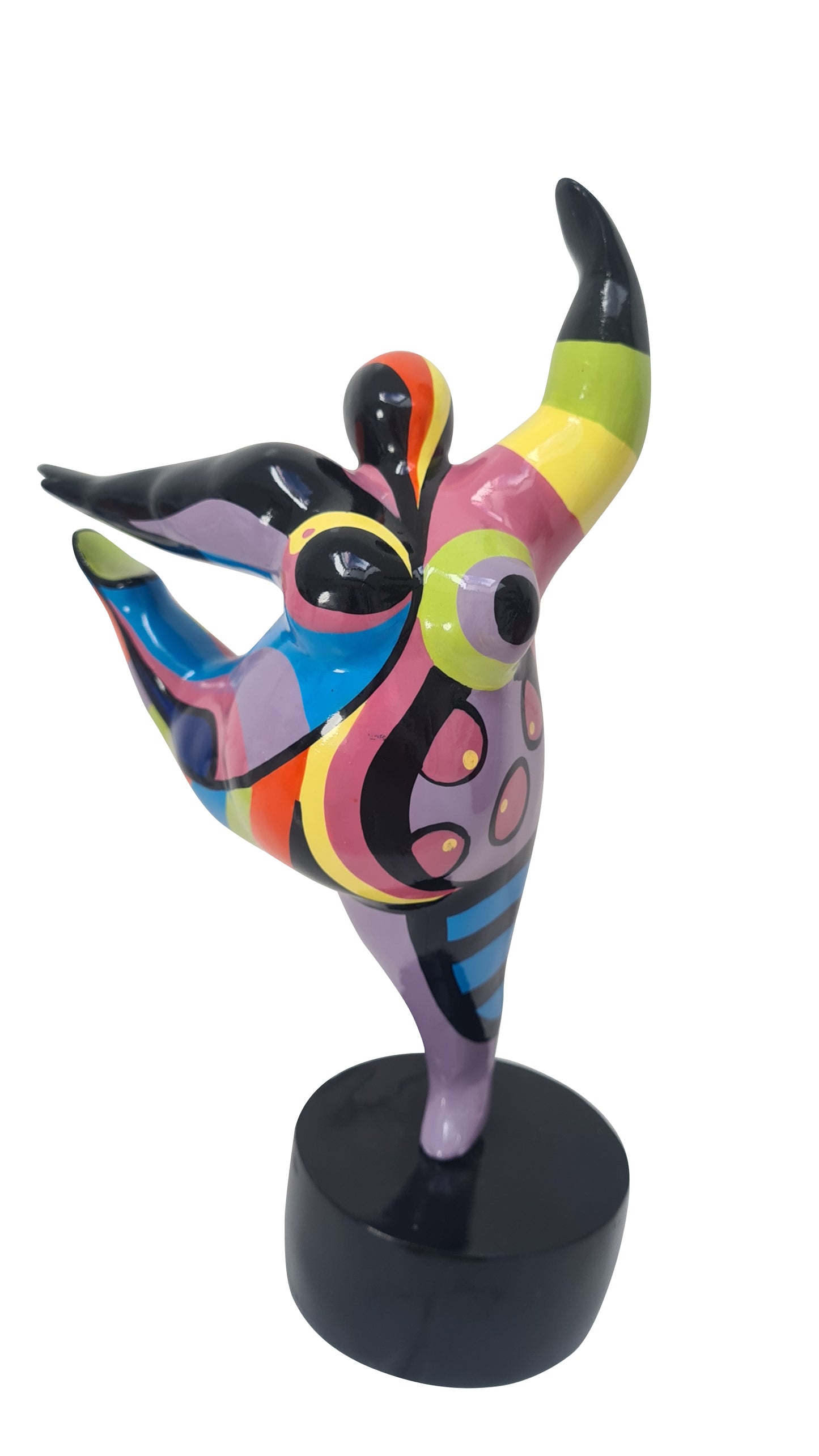 Statue of a woman style "Nana", multicolored resin. Height 11 inches (28 centimeters)