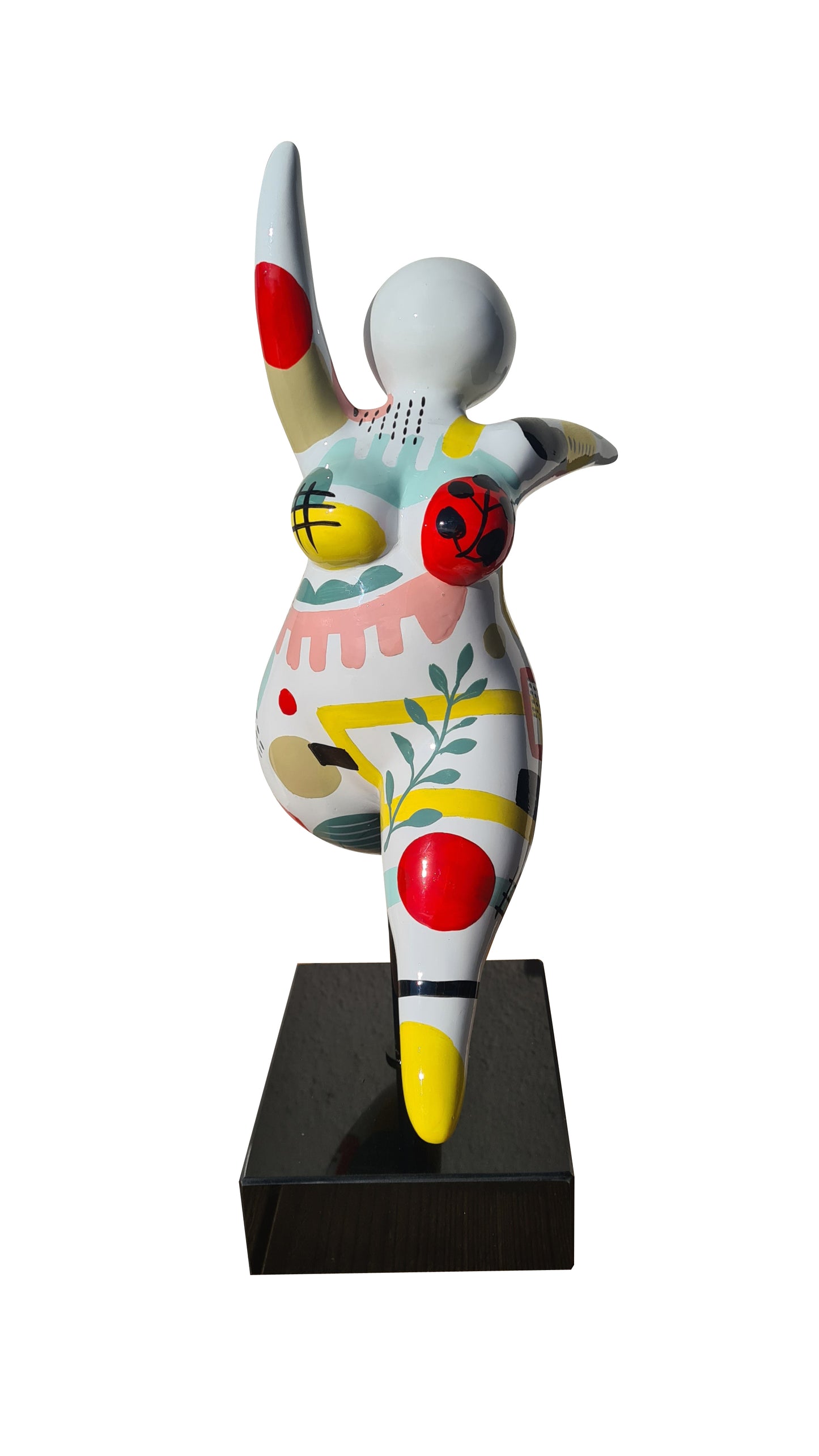 Statue of dancing woman or Nana, model multicolored, height 40 centimeters