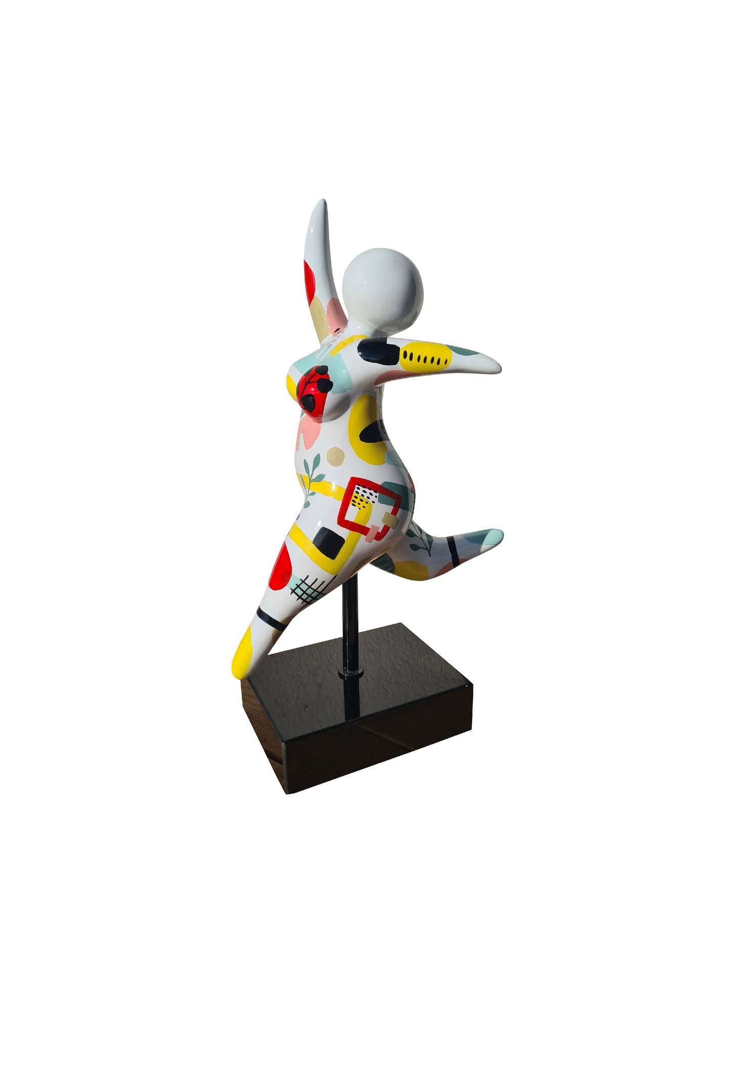 Statue of dancing woman or Nana, model multicolored, height 40 centimeters