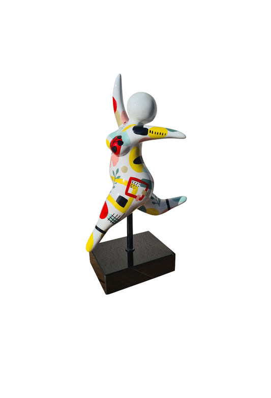 Statue of dancing woman or Nana, model multicolored, height 40 centimeters