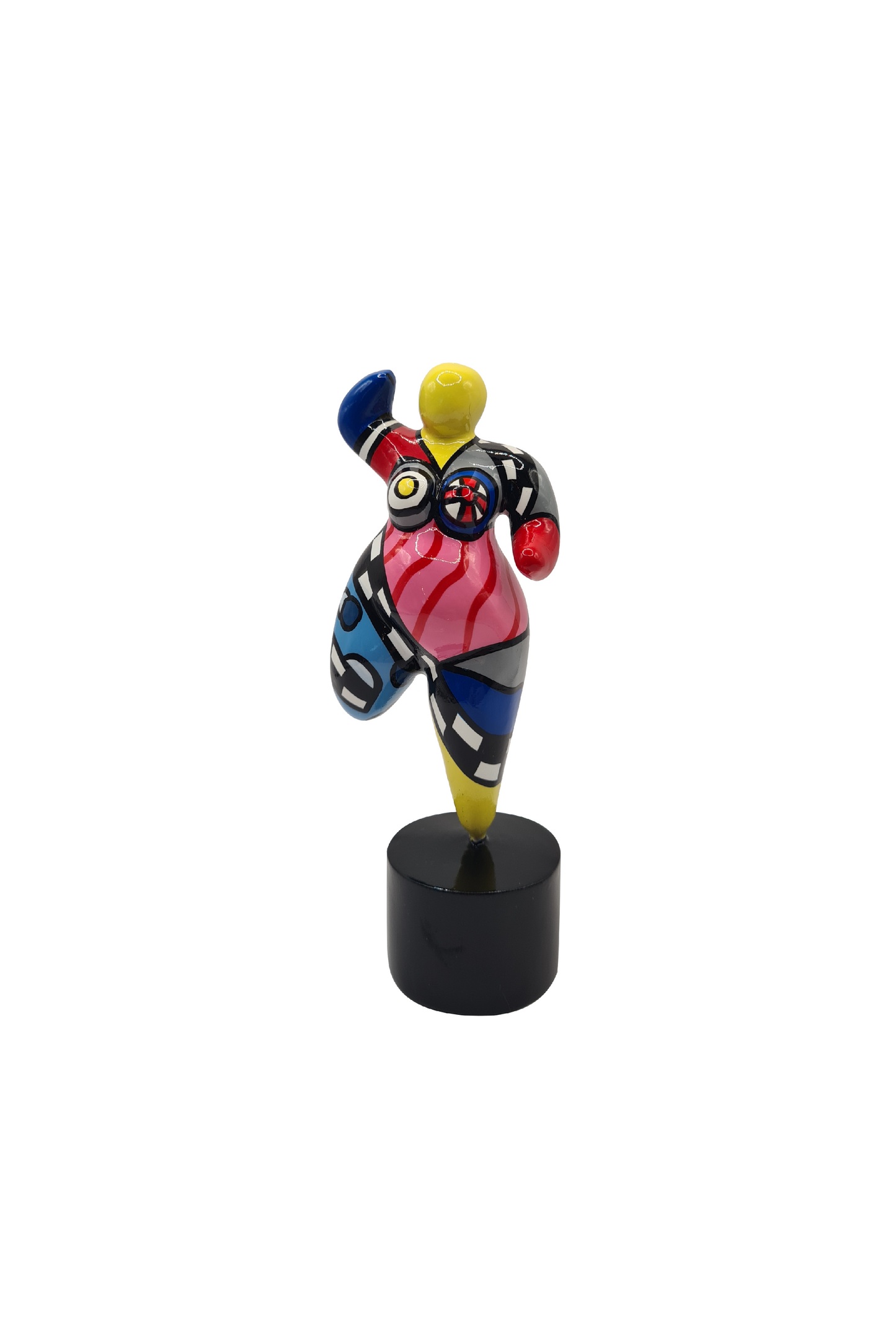 Statue de femme, style Nana Niki de Saint Phalle, résine multicolore. Hauteur 15 centimètres