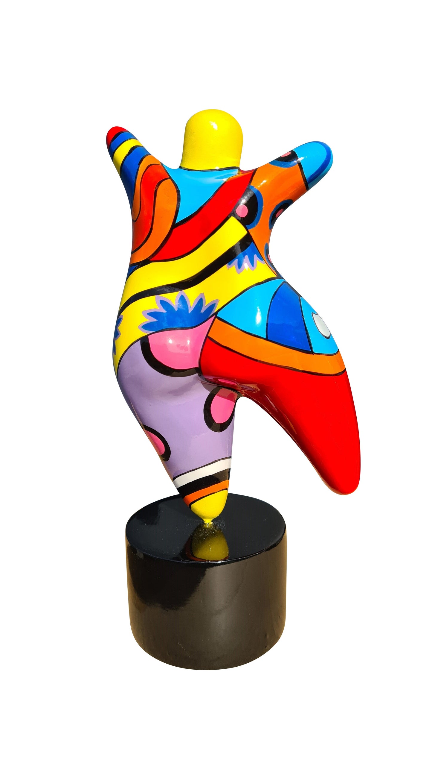 Statue of a woman style "Nana", multicolored resin. Height 10'2 inches (26 centimeters)