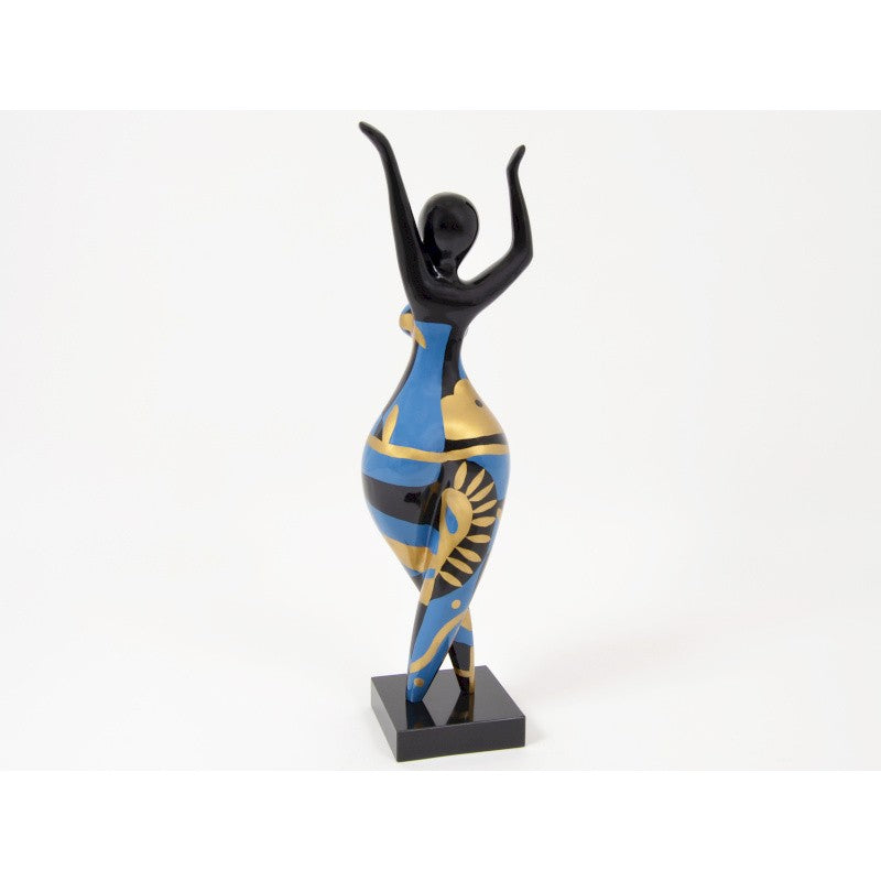 Statue of Nana woman or dancer in multicolored resin. Height 80 centimeters