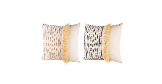 Set of 2 large cushions, height 45 / Width 45 centimeters, 100% polyester cover