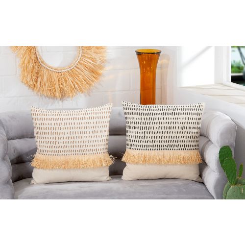 Set of 2 large cushions, height 45 / Width 45 centimeters, 100% polyester cover