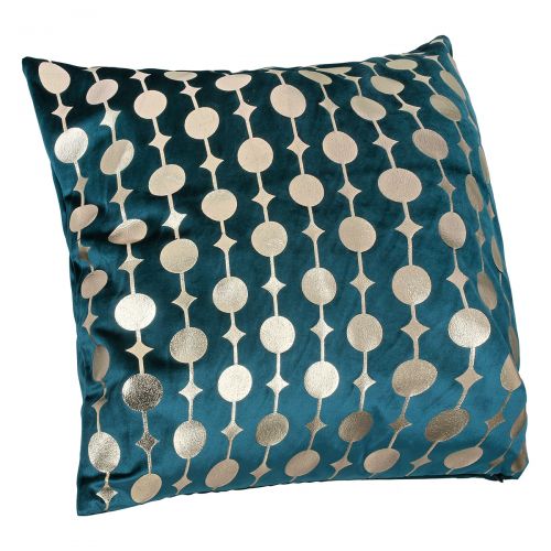 Blue and gold cushion, height 45 / Width 45 centimeters, 100% polyester cover