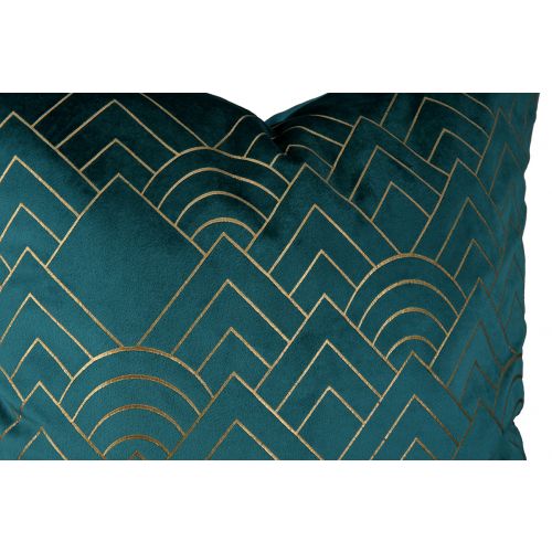 Blue and gold cushion, height 45 / Width 45 centimeters, 100% polyester cover