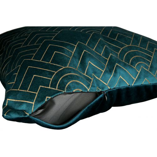 Blue and gold cushion, height 45 / Width 45 centimeters, 100% polyester cover