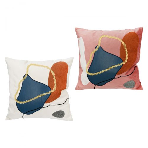 Set of 2 large cushions, height 42 / Width 42 centimeters, 100% polyester cover