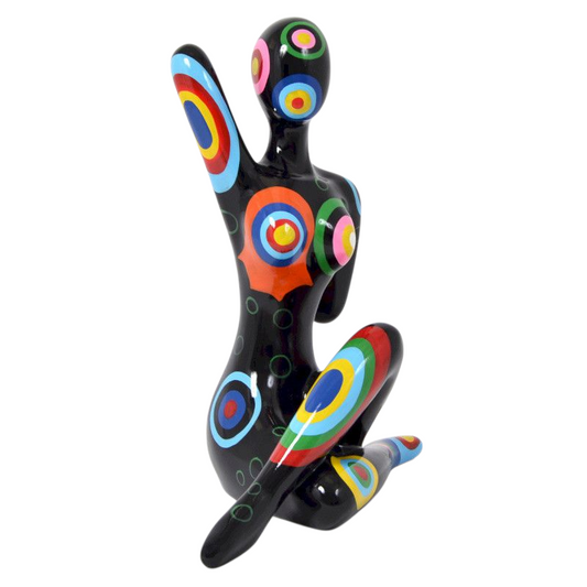 Large Nana woman statue, multicolored resin. Height 53 centimeters