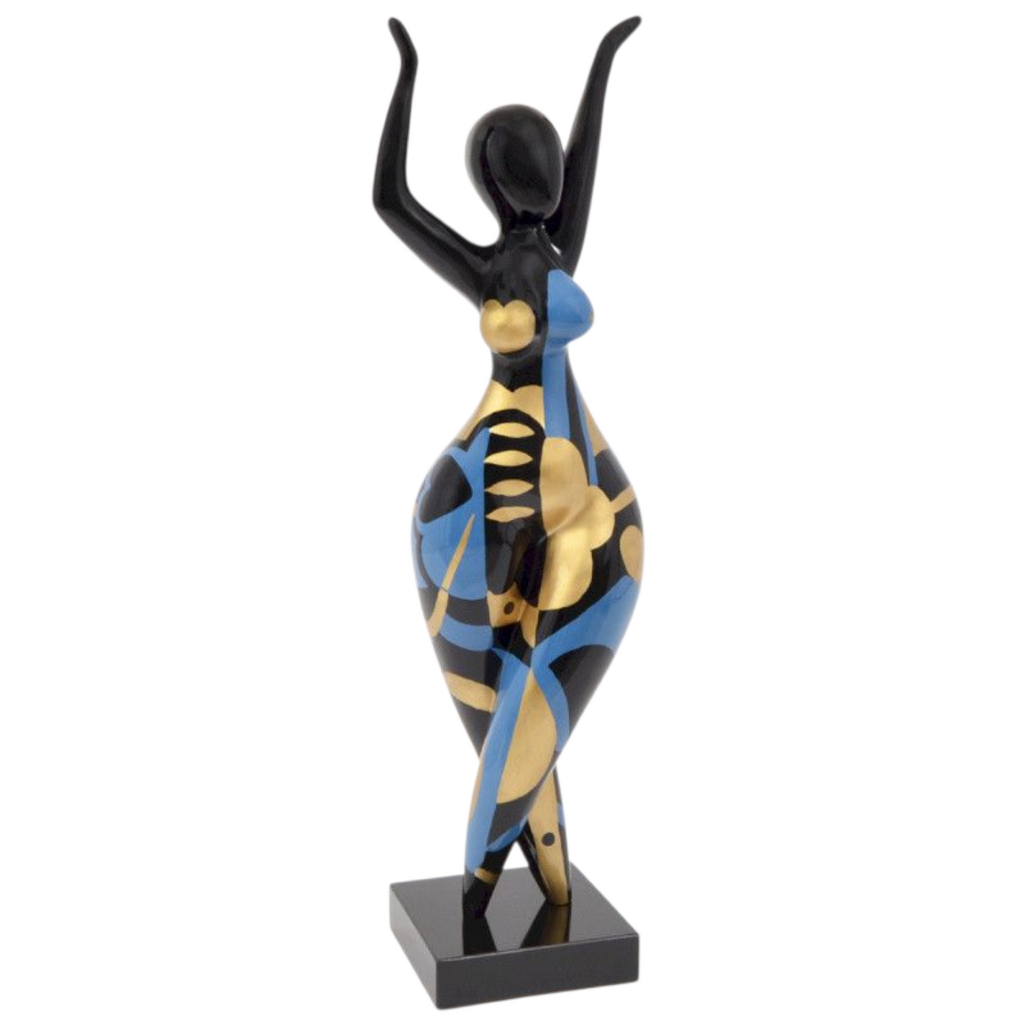 Statue of Nana woman or dancer in multicolored resin. Height 80 centimeters