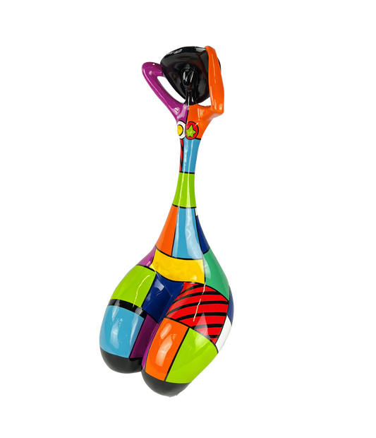 Large Nana woman statue, multicolored resin. Height 53 centimeters