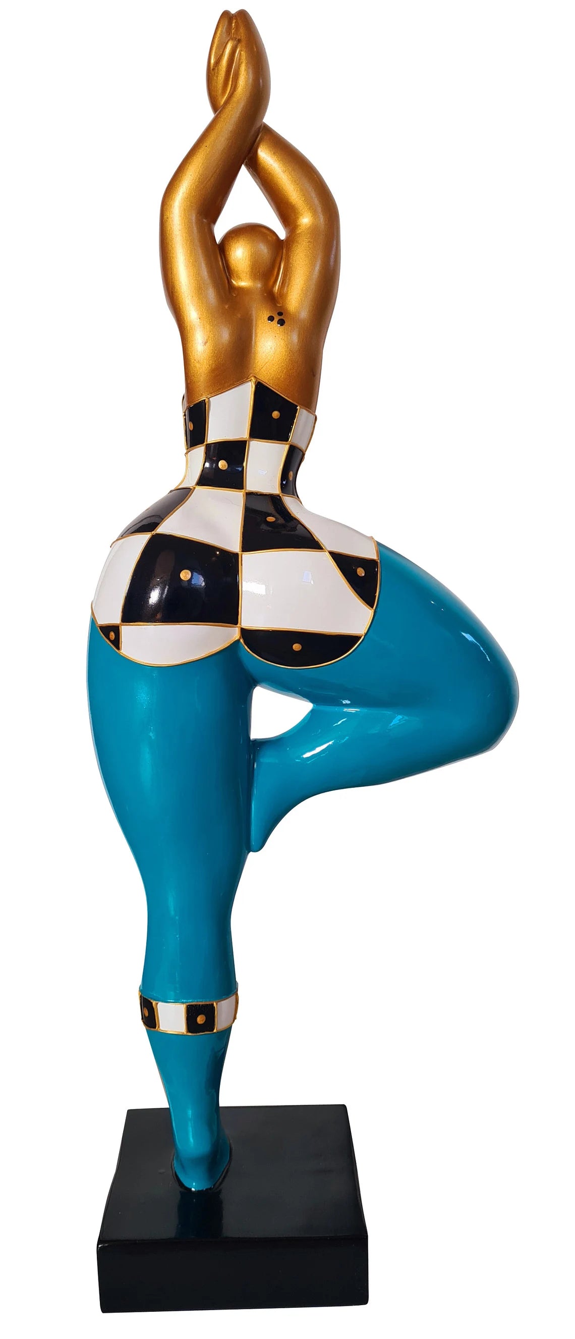 Sculpture femme ou Nana ronde et multicolore, hauteur 52 cm. Modèle Gaby